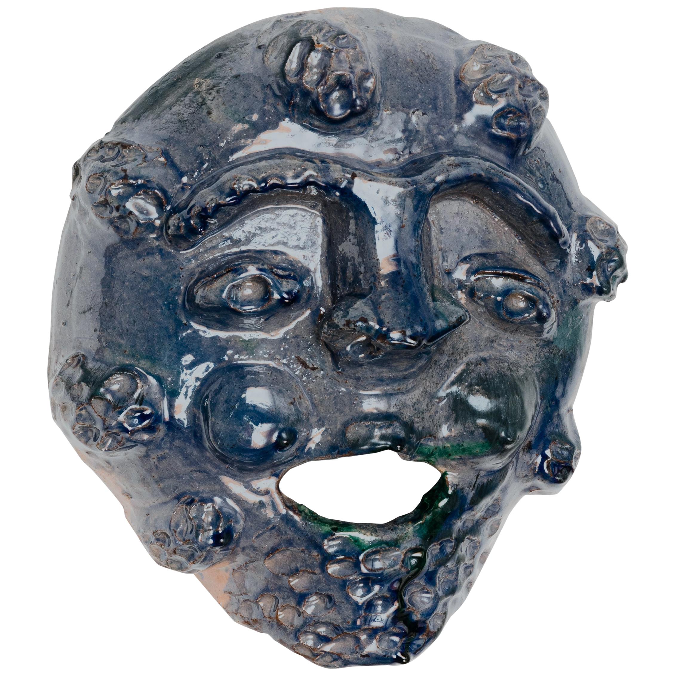 Large Decorative Mexican Mayan Deco Tin Mask at 1stDibs