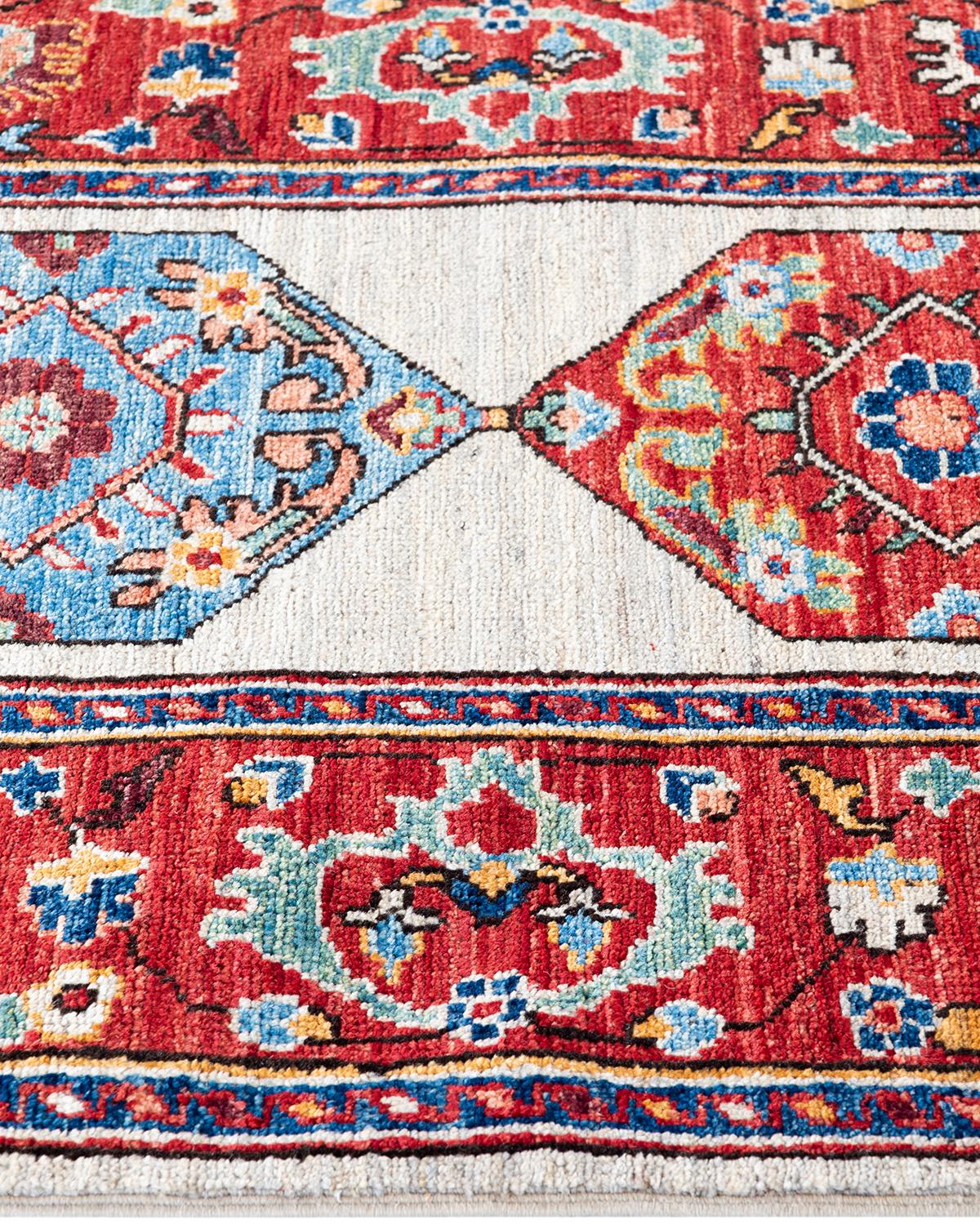 Noué à la main Tapis traditionnel Serapi noué à la main beige de 2' 8