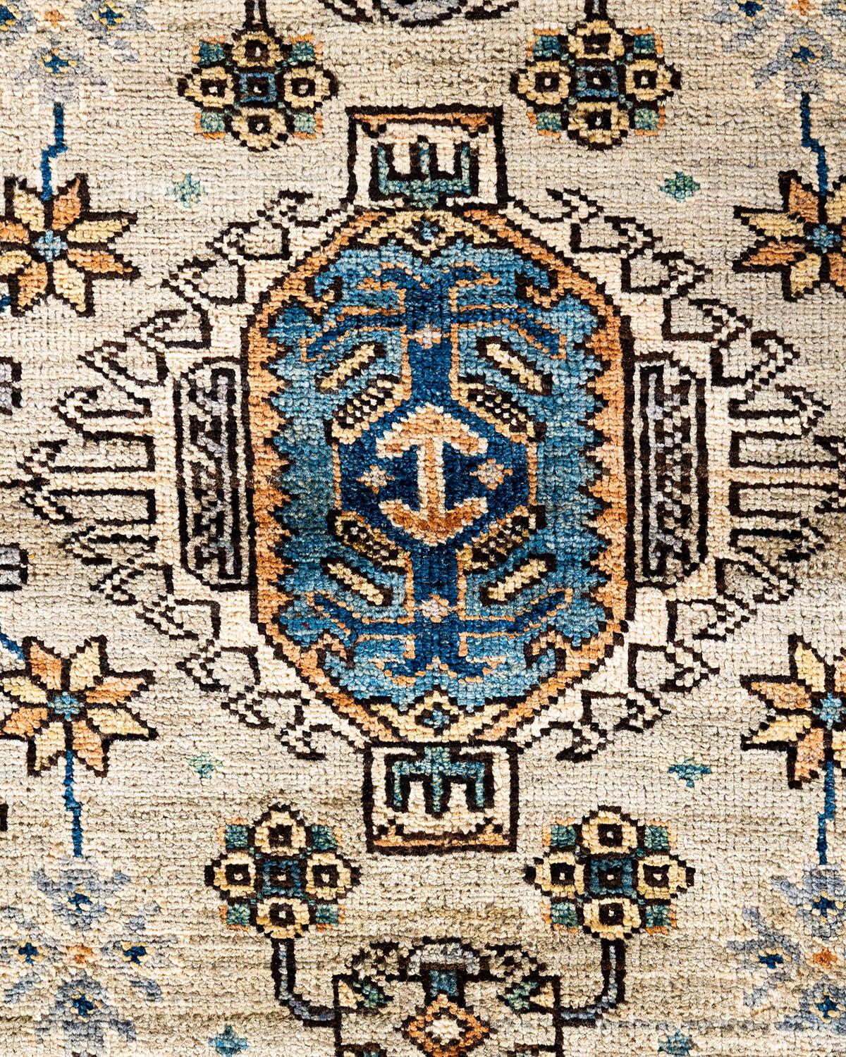 Pakistanais Tapis traditionnel Serapi noué à la main beige de 2' 9