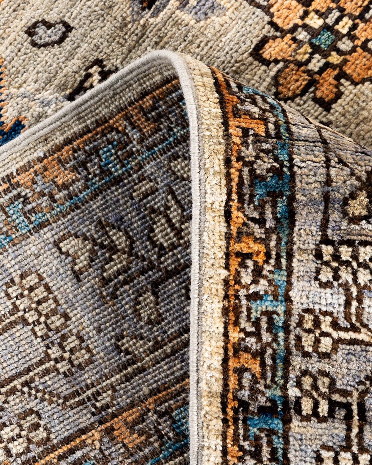 XXIe siècle et contemporain Tapis traditionnel Serapi noué à la main beige de 2' 9