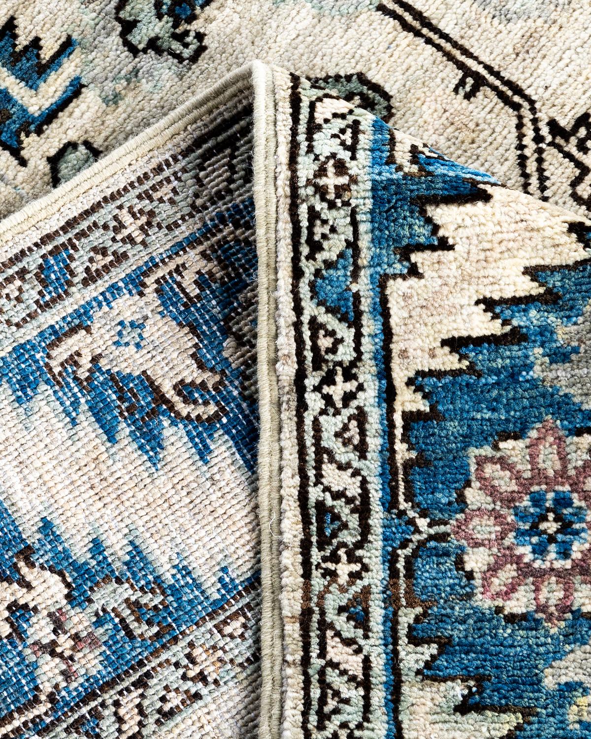 Laine Tapis traditionnel Serapi noué à la main beige de 4' 3
