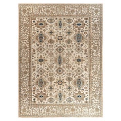 Traditional Serapi Hand Knotted Wool Beige Area Rug 8' 10" x 11' 10"