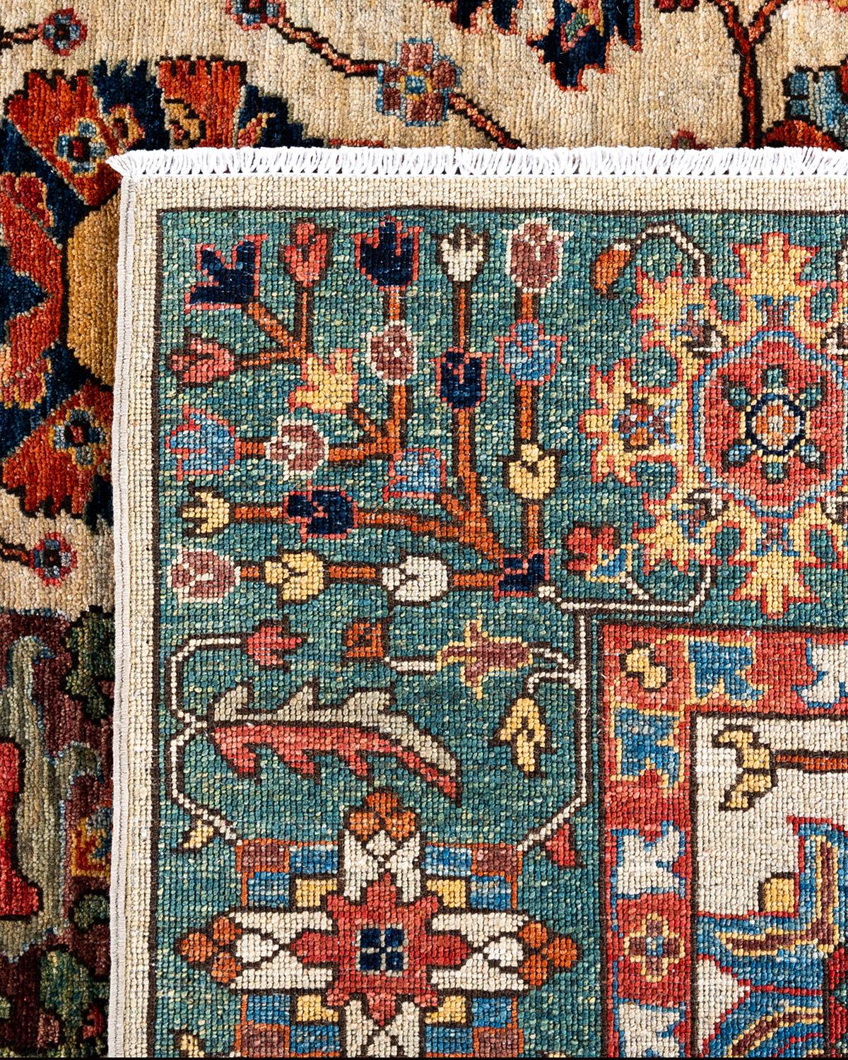 Traditional Serapi Hand Knotted Wool Beige Area Rug 8' 2