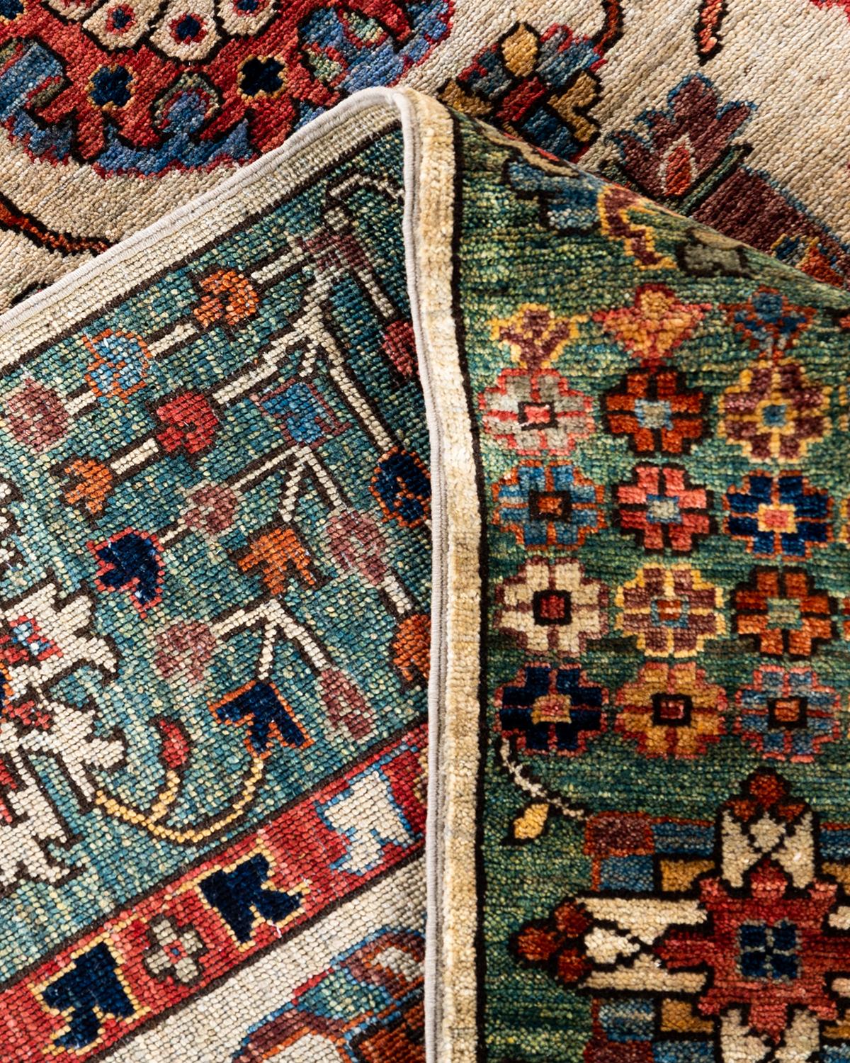 Contemporary Traditional Serapi Hand Knotted Wool Beige Area Rug 8' 2