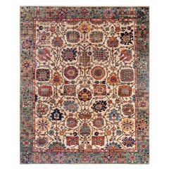 Traditioneller handgeknüpfter Serapi-Teppich aus Wolle in Beige 8' 2" x 9' 10"