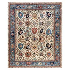 Tapis traditionnel Serapi en laine beige nouée à la main 8' 4" x 10' 0"