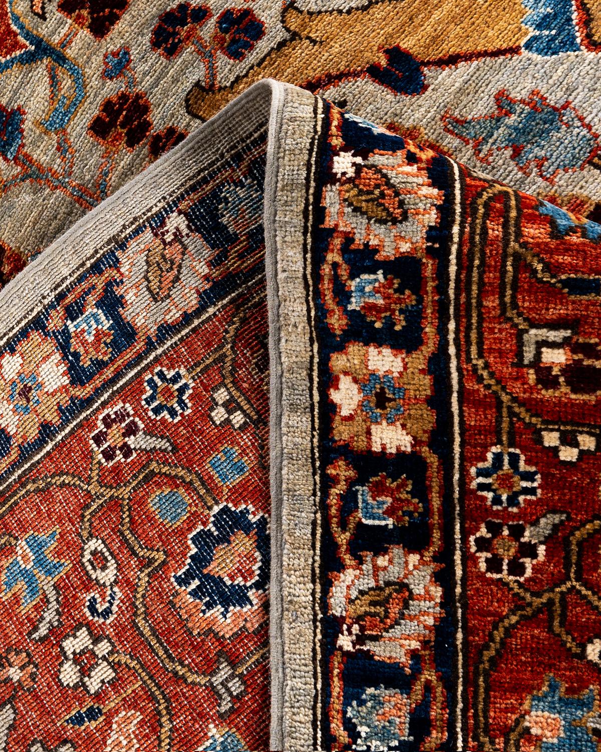 Laine Tapis traditionnel Serapi noué à la main beige 9' 0