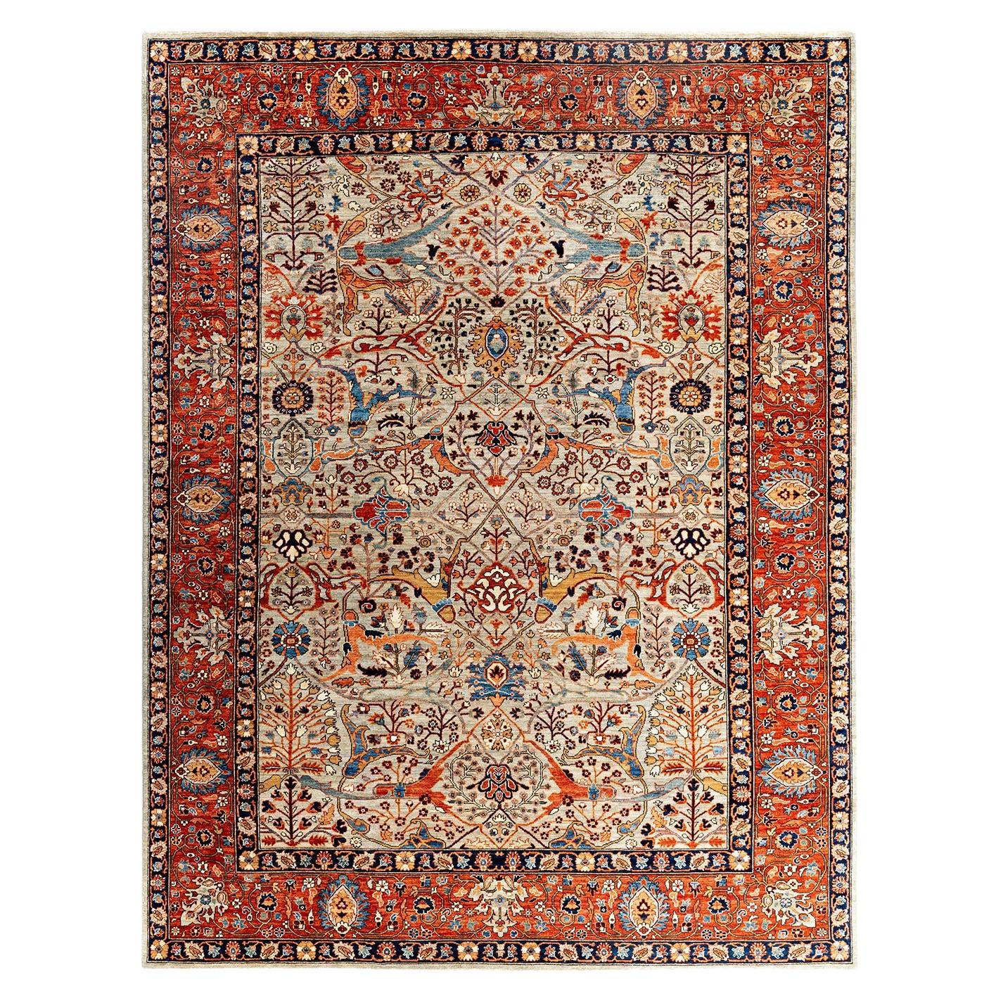 Traditional Serapi Hand Knotted Wool Beige Area Rug 9' 0" x 11' 10"