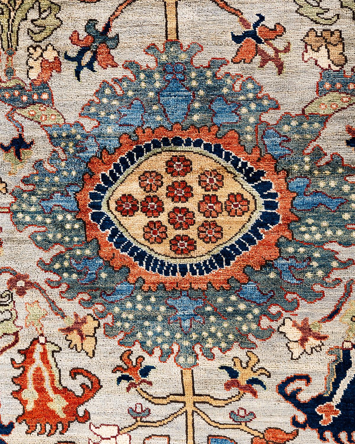 Pakistanais Tapis traditionnel Serapi noué à la main beige 9' 0