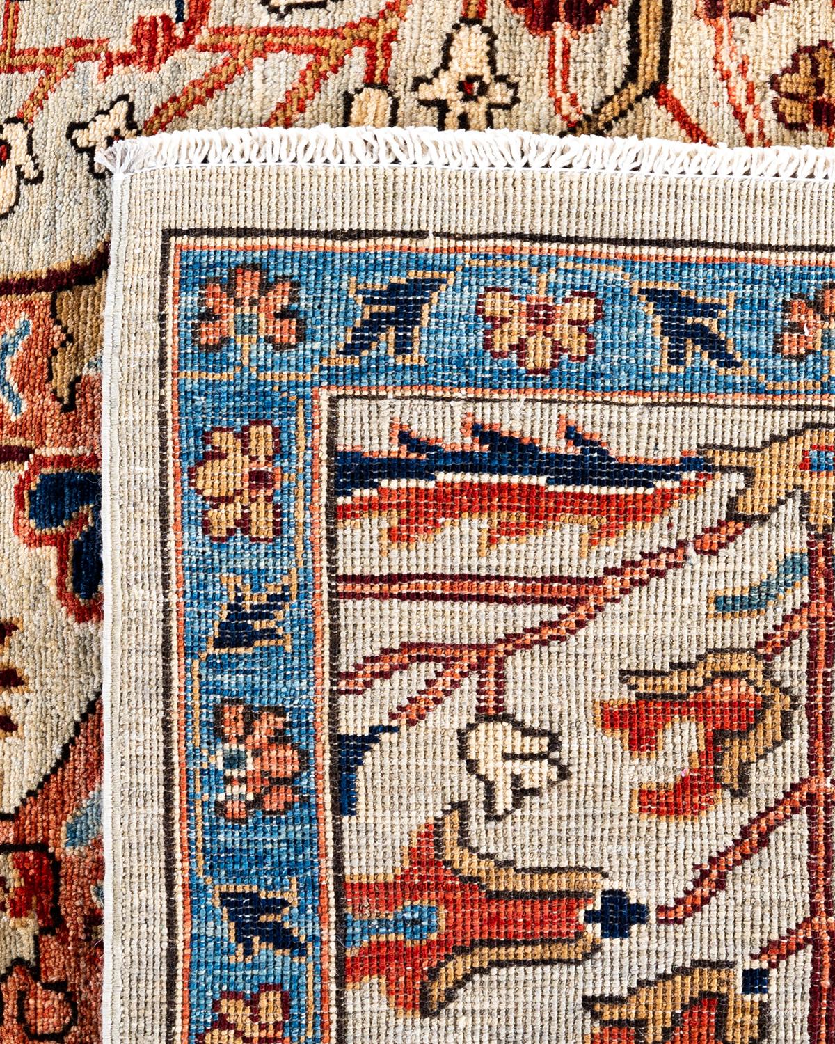 Tapis traditionnel Serapi beige noué à la main 9' 1