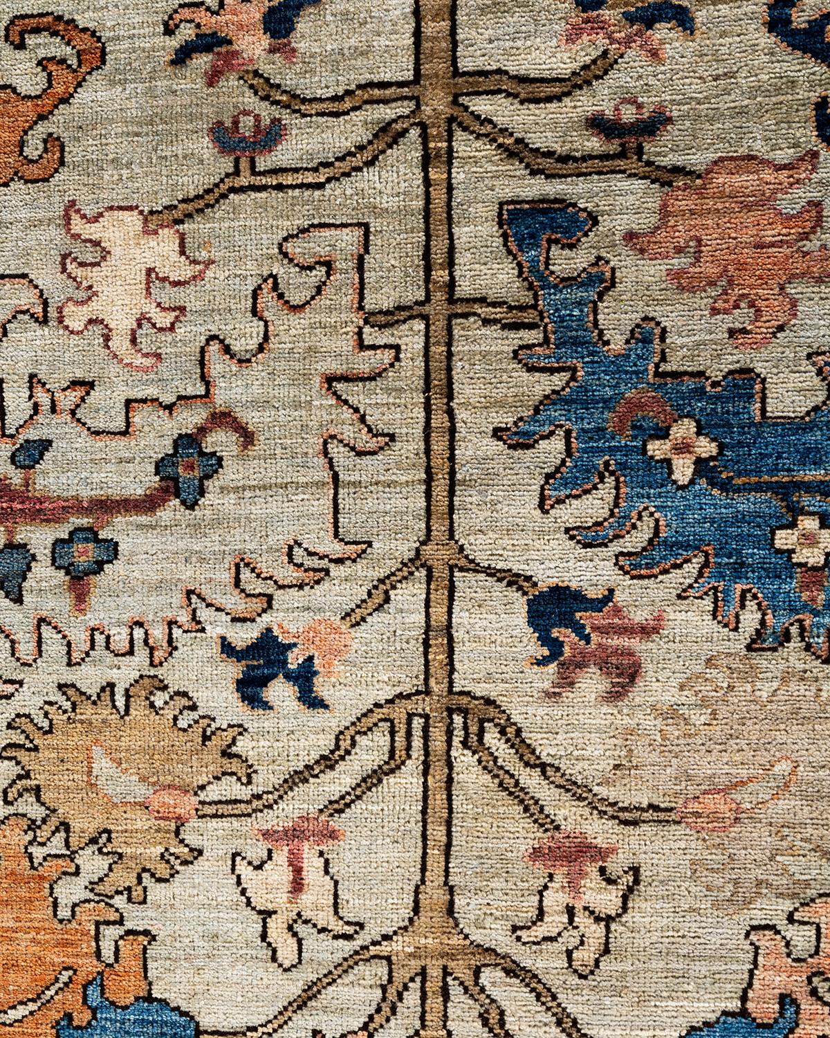 Pakistanais Tapis traditionnel Serapi beige noué à la main 9' 1