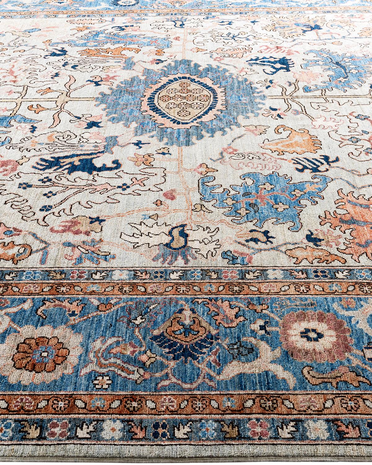 Tapis traditionnel Serapi beige noué à la main 9' 1
