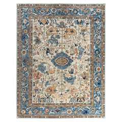 Tapis traditionnel Serapi beige noué à la main 9' 1" x 11' 9"