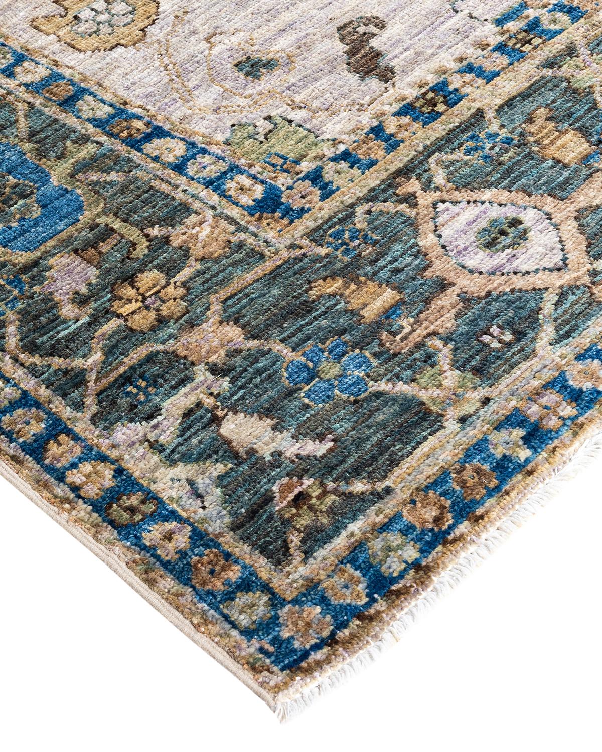 Persian rug-making at its finest inspired the rich colors, elaborate geometric motifs, and botanical detailing of the Serapi collection. With as many as 100 knots per inch, these handcrafted rugs are as durable as they are visually stunning, and