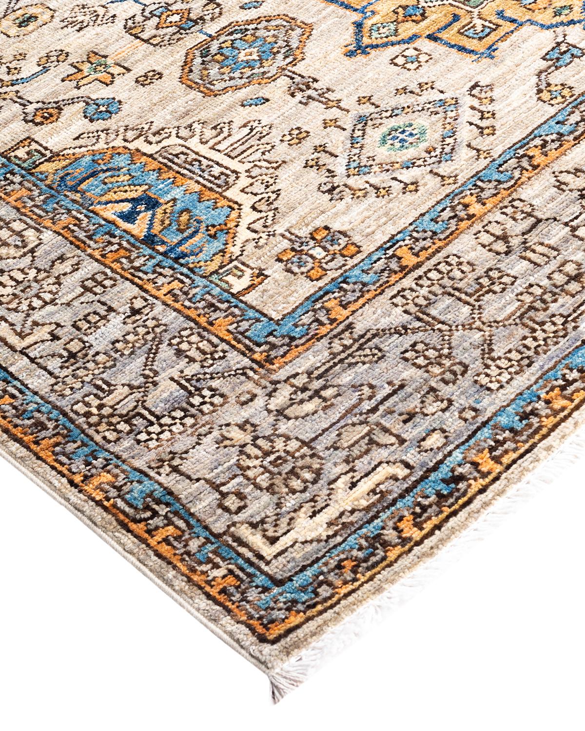 Persian rug-making at its finest inspired the rich colors, elaborate geometric motifs, and botanical detailing of the Serapi collection. With as many as 100 knots per inch, these handcrafted rugs are as durable as they are visually stunning, and