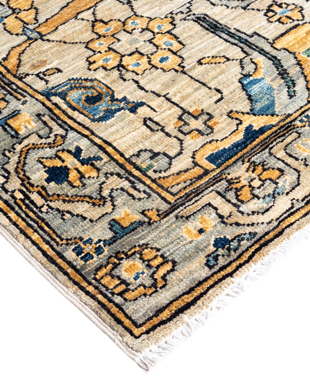 Persian rug-making at its finest inspired the rich colors, elaborate geometric motifs, and botanical detailing of the Serapi collection. With as many as 100 knots per inch, these handcrafted rugs are as durable as they are visually stunning, and