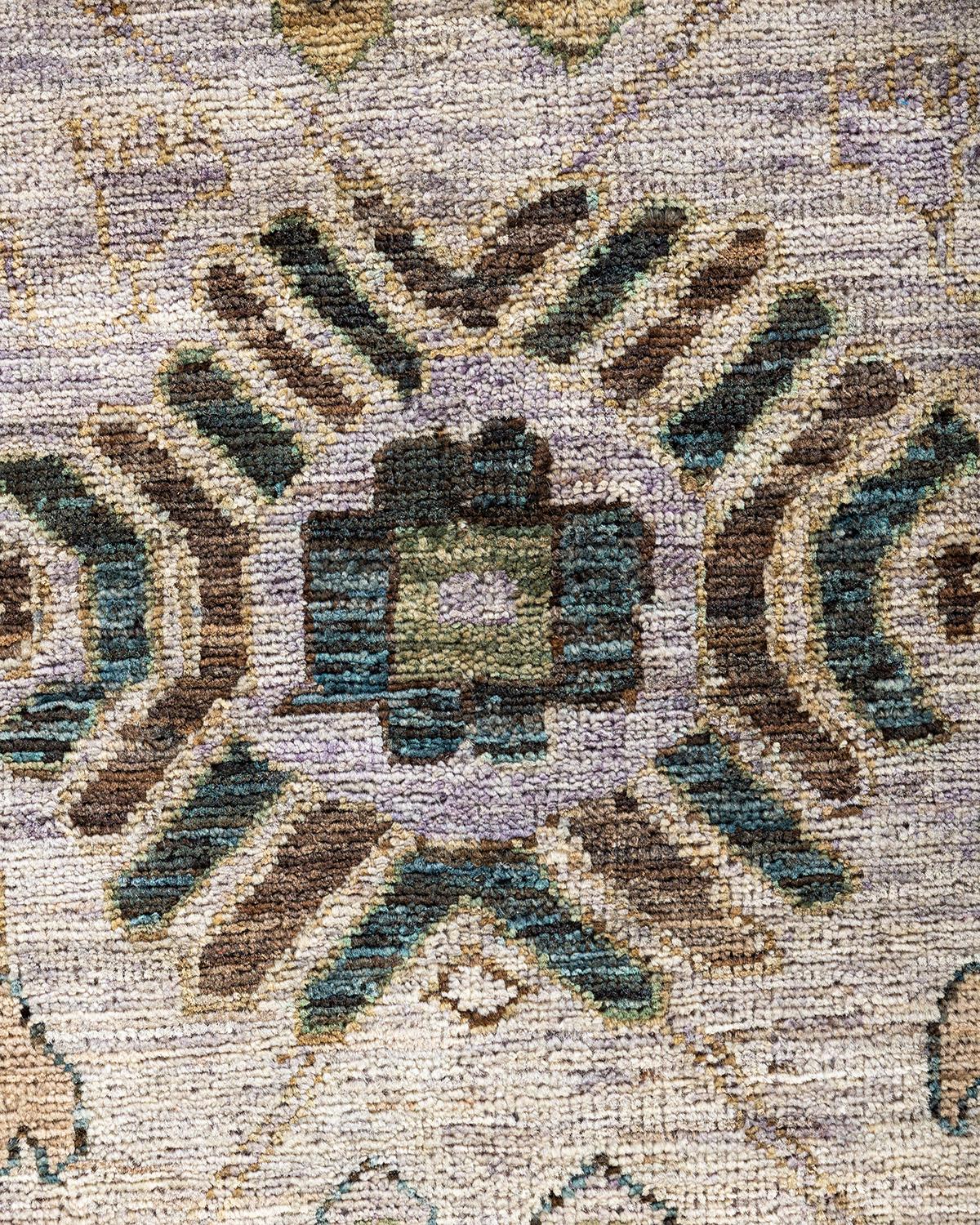 Pakistanais Tapis traditionnel Serapi noué à la main en laine beige en vente