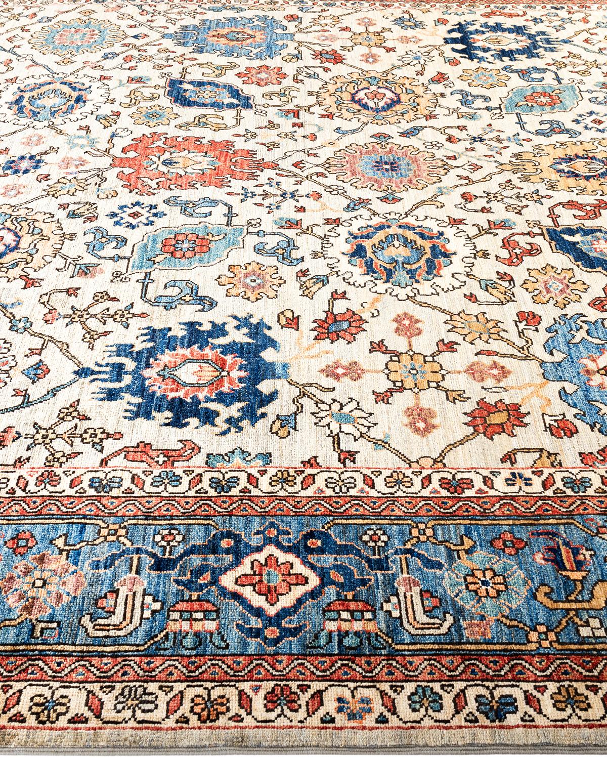 Tapis traditionnel Serapi noué à la main en laine beige Neuf - En vente à Norwalk, CT