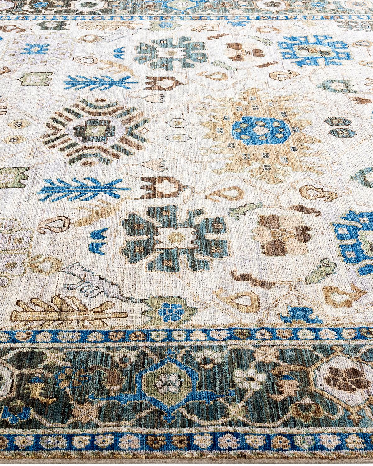 Tapis traditionnel Serapi noué à la main en laine beige Neuf - En vente à Norwalk, CT