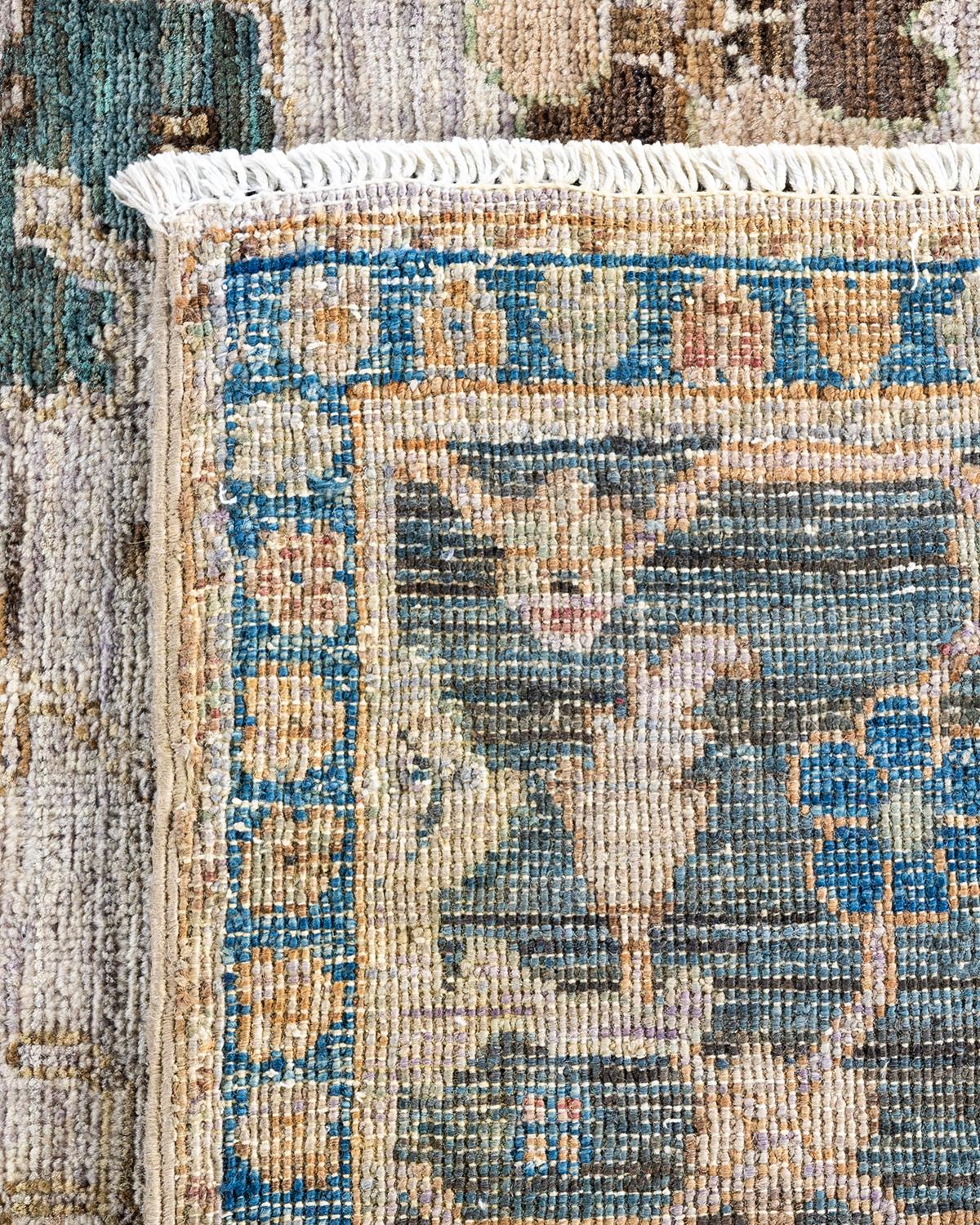 XXIe siècle et contemporain Tapis traditionnel Serapi noué à la main en laine beige en vente