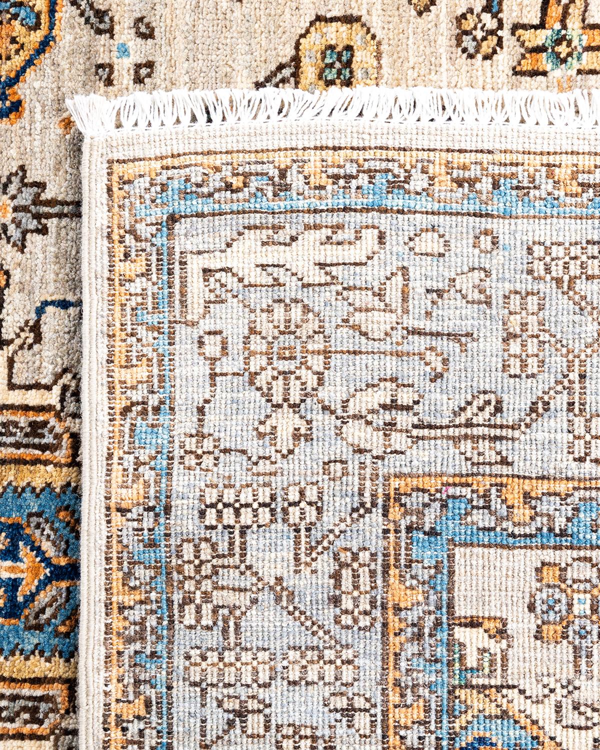XXIe siècle et contemporain Tapis traditionnel Serapi noué à la main en laine beige en vente