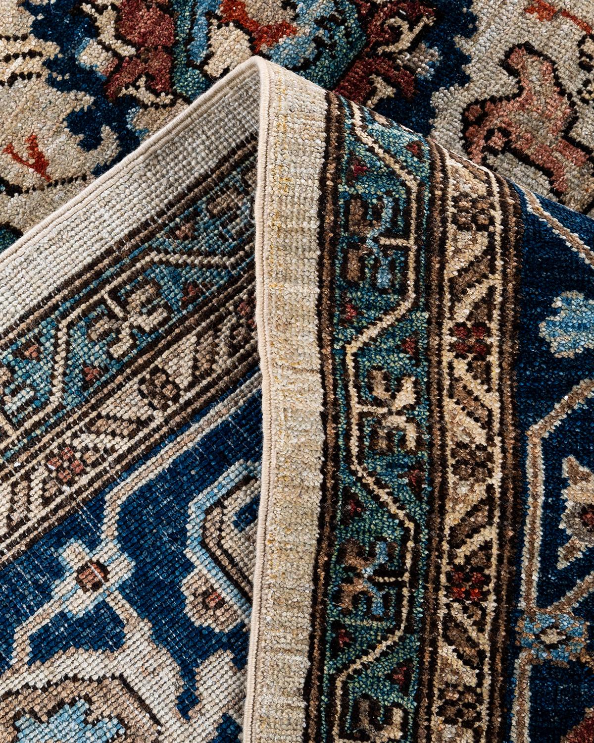 Laine  Tapis traditionnel Serapi noué à la main en laine beige en vente
