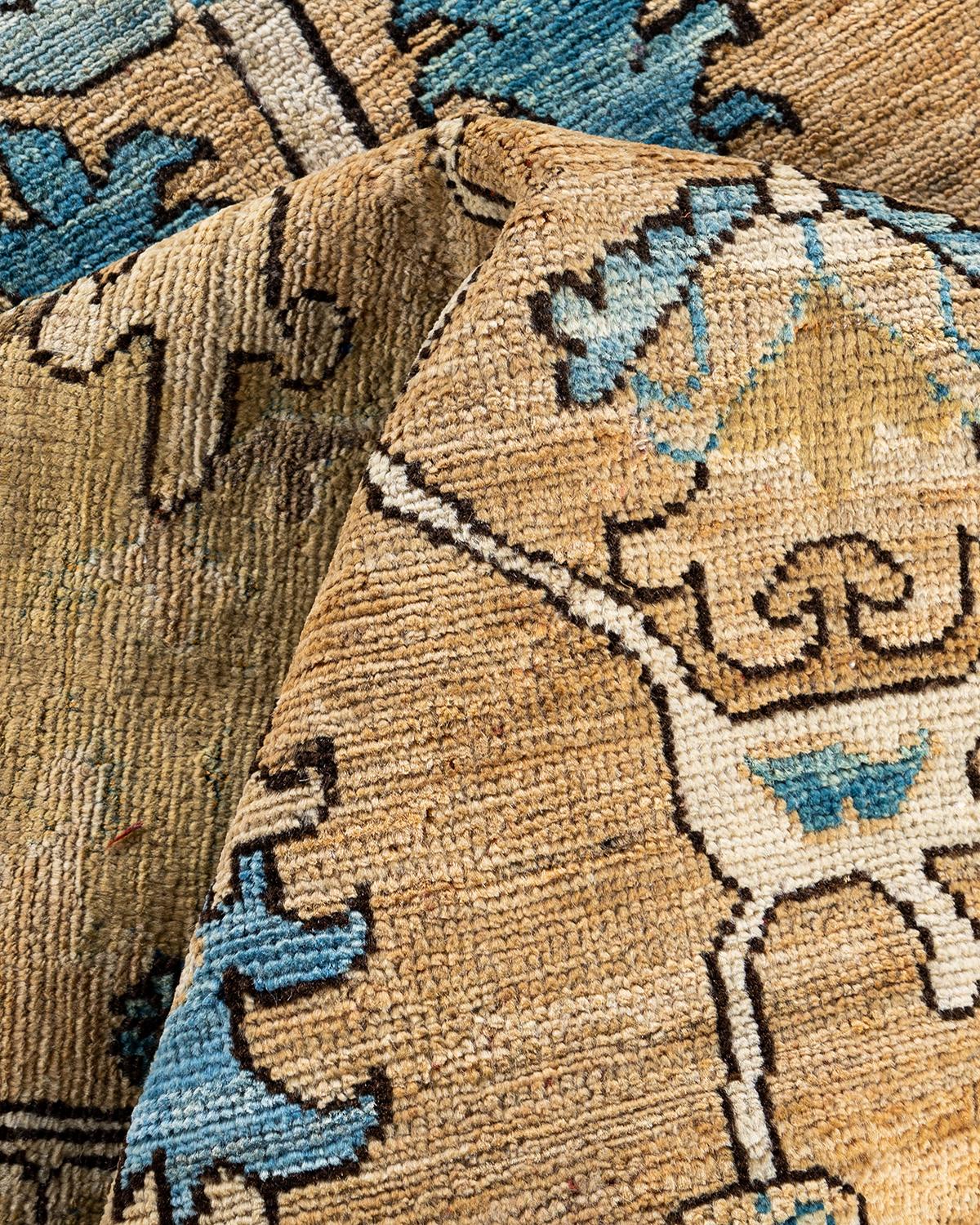 Traditioneller handgeknüpfter Serapi-Teppich aus Wolle in Beige im Angebot 2