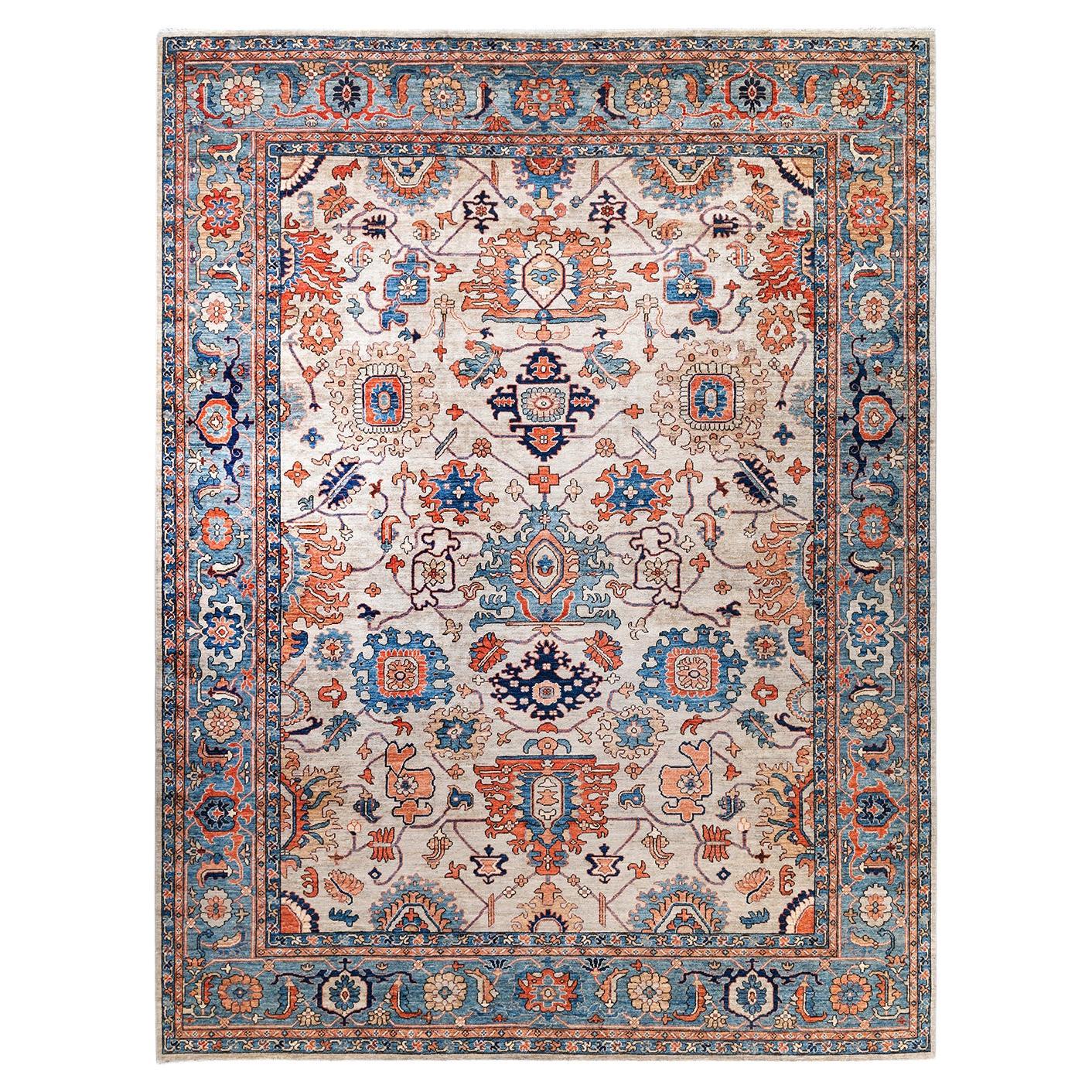 Traditional Serapi Hand Knotted Wool Beige Area Rug