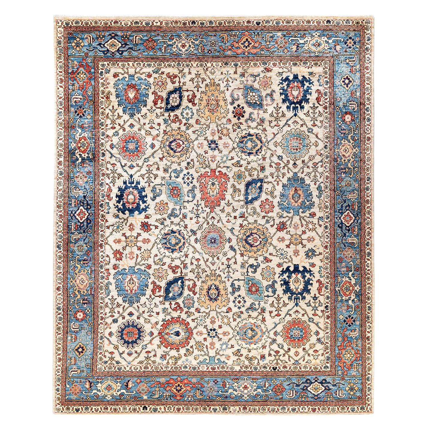  Traditional Serapi Hand Knotted Wool Beige Area Rug