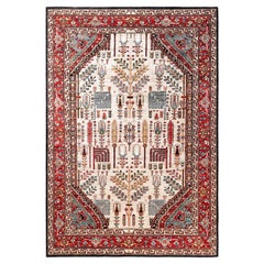  Traditional Serapi Hand Knotted Wool Beige Area Rug