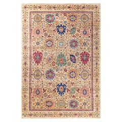 Traditional Serapi Hand Knotted Wool Beige Area Rug 