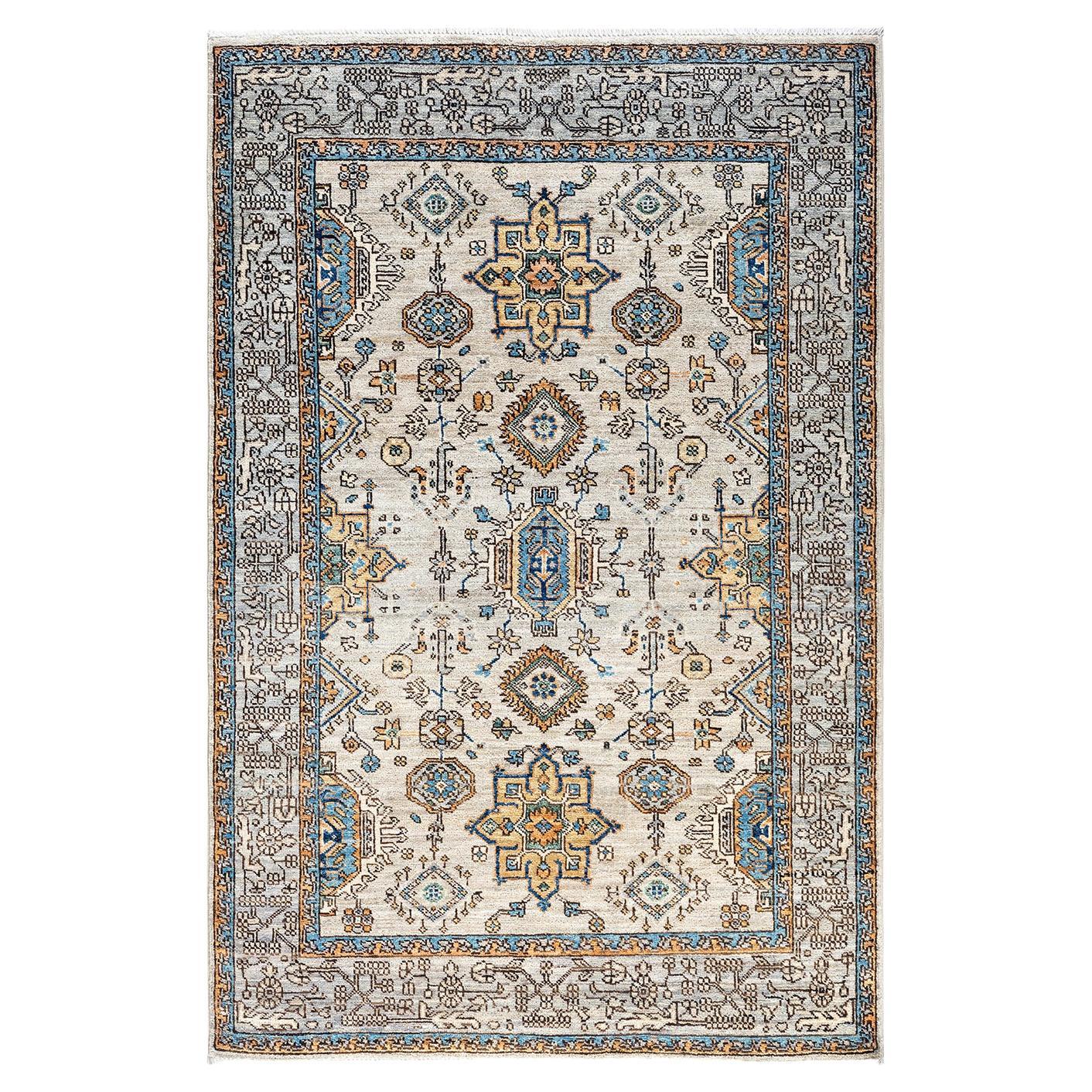 Traditional Serapi Hand Knotted Wool Beige Area Rug