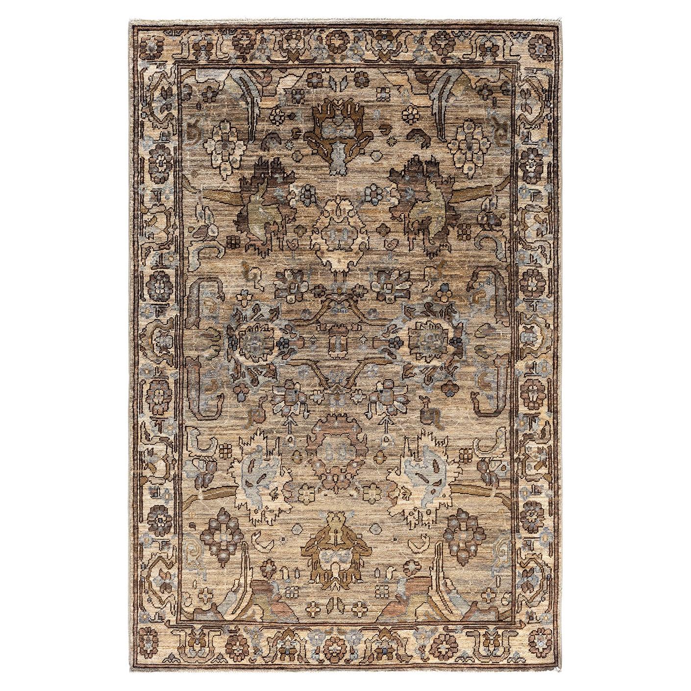 Traditional Serapi Hand Knotted Wool Beige Area Rug
