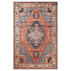  Traditional Serapi Hand Knotted Wool Black Area Rug