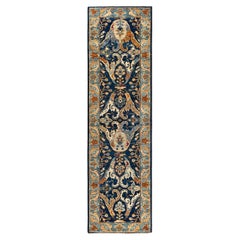 Traditional Serapi Hand Knotted Wool Blue Area Rug 2' 8" x 9' 6"