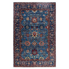 Traditional Serapi Hand Knotted Wool Blue Area Rug 5' 11" x 9' 0"