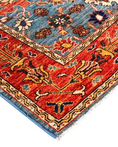 Traditional Serapi Hand Knotted Wool Blue Area Rug 5' 11" x 9' 3"