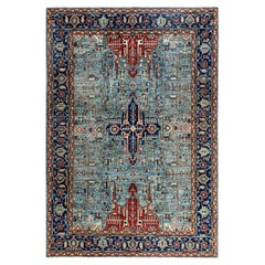 Traditional Serapi Hand Knotted Wool Blue Area Rug 6
 1" x 8
 11"