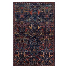 Traditional Serapi Hand Knotted Wool Blue Area Rug 6' 1" x 9' 3"