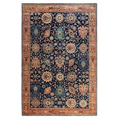 Traditional Serapi Hand Knotted Wool Blue Area Rug 6' 2" x 9' 1"