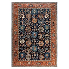 Traditional Serapi Hand Knotted Wool Blue Area Rug 6' 5" x 9' 1"