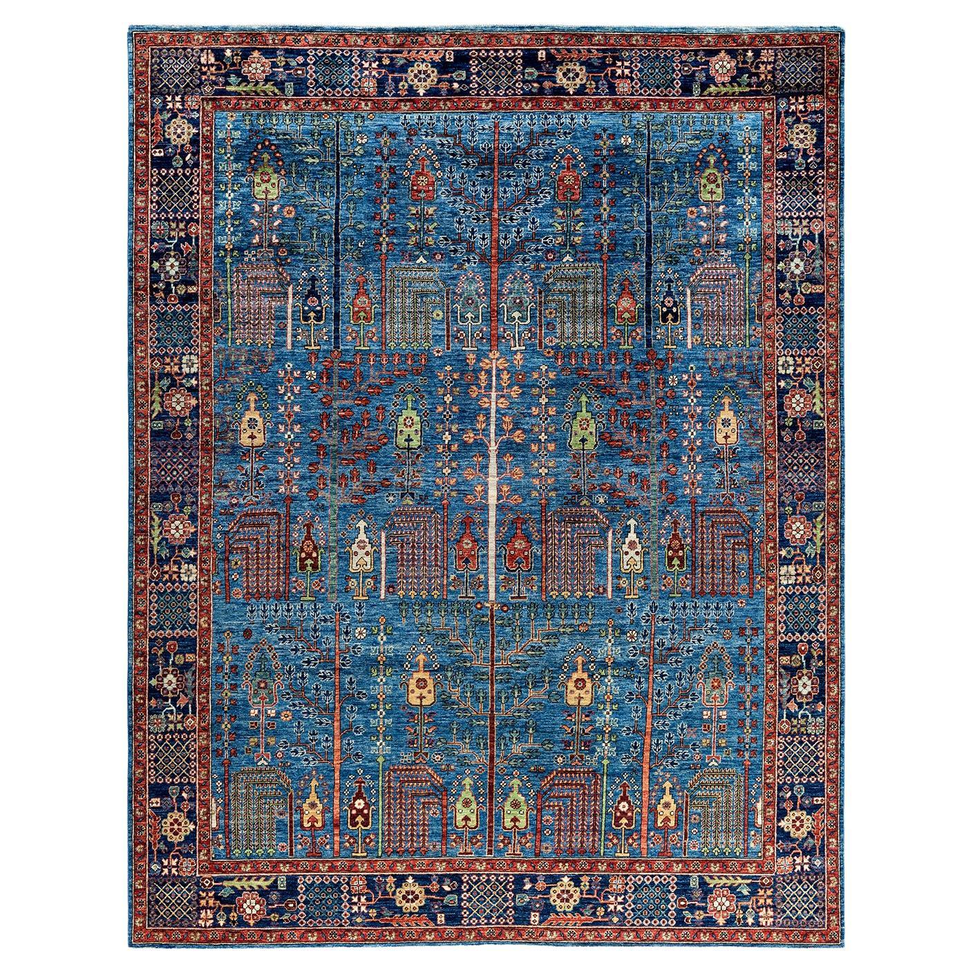Traditional Serapi Hand Knotted Wool Blue Area Rug 7' 10" x 10' 0"