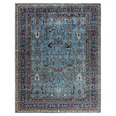 Traditional Serapi Hand Knotted Wool Blue Area Rug 7' 10" x 10' 0"