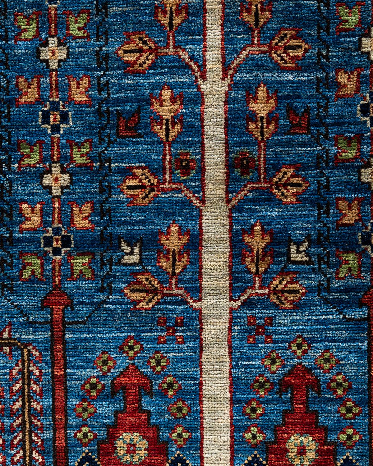 Pakistanais Tapis traditionnel Serapi noué à la main bleu de 7' 10