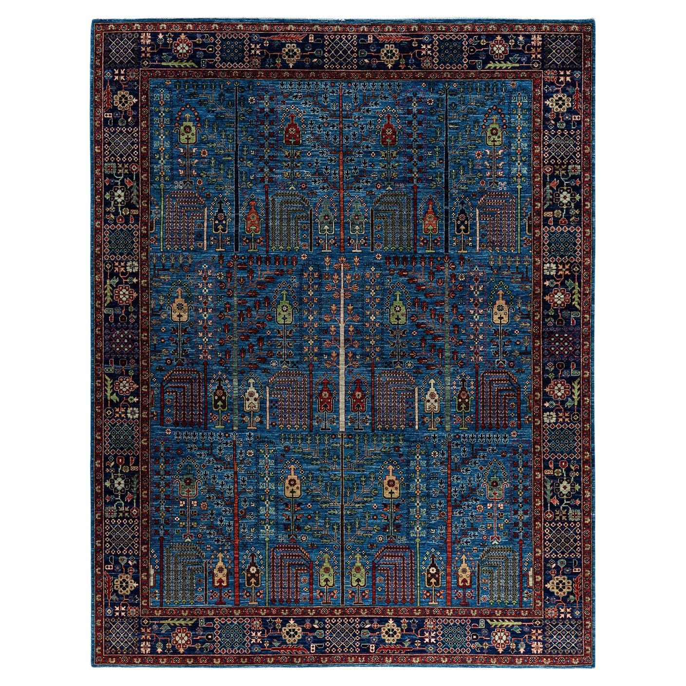 Traditional Serapi Hand Knotted Wool Blue Area Rug 7' 10" x 10' 2"