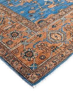 Traditioneller handgeknüpfter blauer Serapi-Teppich aus Wolle 8' 0" x 10' 0"