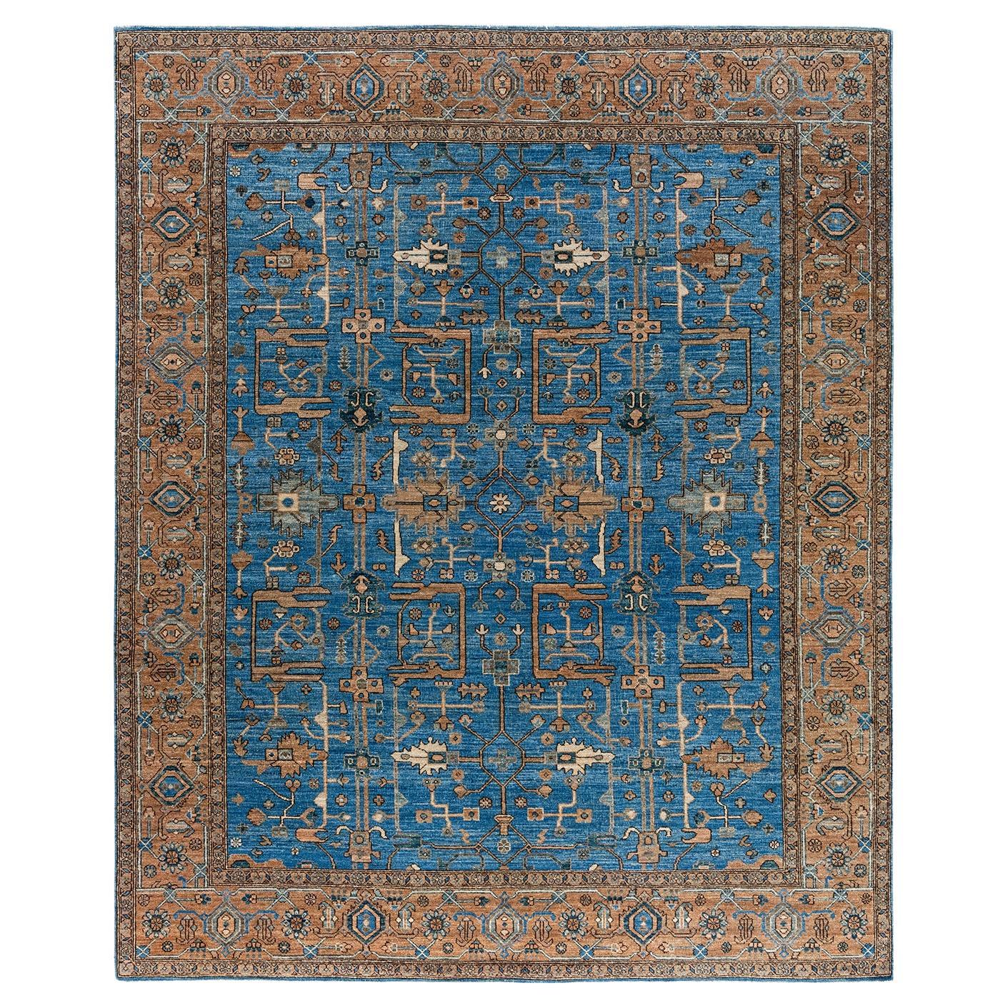 Traditional Serapi Hand Knotted Wool Blue Area Rug 8' 0" x 10' 0"