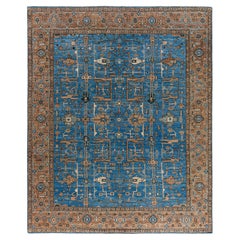 Traditional Serapi Hand Knotted Wool Blue Area Rug 8' 0" x 10' 0"