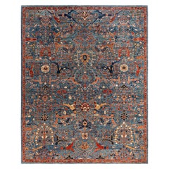 Traditional Serapi Hand Knotted Wool Blue Area Rug 8
 0" x 10
 0"