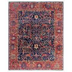 Traditional Serapi Hand Knotted Wool Blue Area Rug 8
 0" x 9
 11"